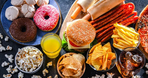 Foods Enhancing Risk Cancer Junk Food — Stockfoto