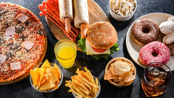 Foods Enhancing Risk Cancer Junk Food — Foto de Stock
