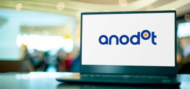 POZNAN, POL - APR 7, 2022: Laptop computer displaying logo of Anodot, a data analytics company that uses machine learning and artificial intelligence for business monitoring and anomaly detection