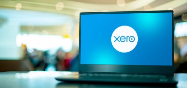 POZNAN, POL - APR 7, 2022: Laptop computer displaying logo of Xero, a New Zealand technology company, offering a cloud-based accounting software platform for small and medium-sized businesses