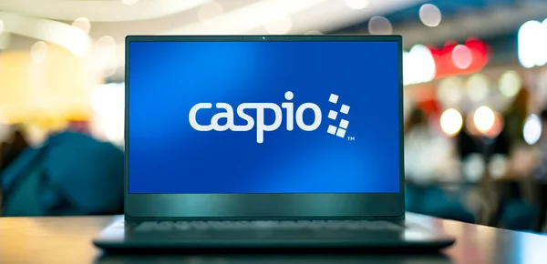 Poznan Pol Apr 2022 Laptop Computer Displaying Logo Caspio American — Stockfoto