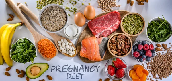 Food Products Recommended Pregnancy Healthy Diet — Foto de Stock