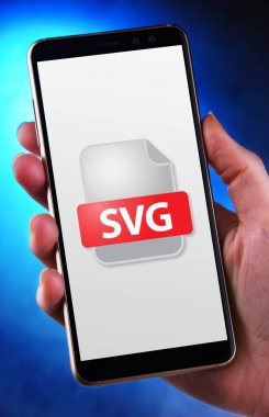 SVG dosyasının simgesini gösteren bir akıllı telefon