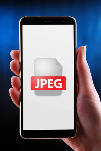Ein Smartphone Mit Dem Symbol Der Jpeg Datei — Stockfoto