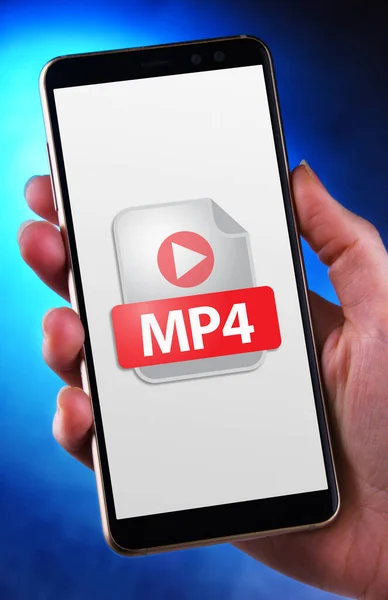 Смартфон Иконкой Файла Mp4 — стоковое фото