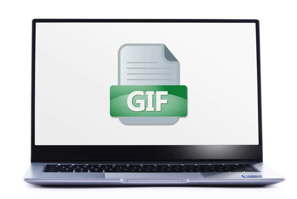 Ноутбук Иконкой Файла Gif — стоковое фото