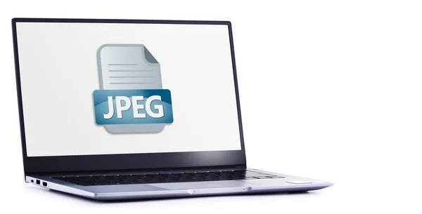Jpeg 파일의 아이콘을 표시하는 컴퓨터 — 스톡 사진