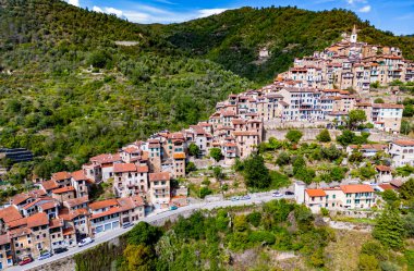 Imperia, Liguria, İtalya 'daki the Aerial view of