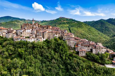 Imperia, Liguria, İtalya 'daki the Aerial view of