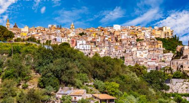 Ragusa 'nın Val di Noto' daki görüntüsü, Güney Sicilya, İtalya