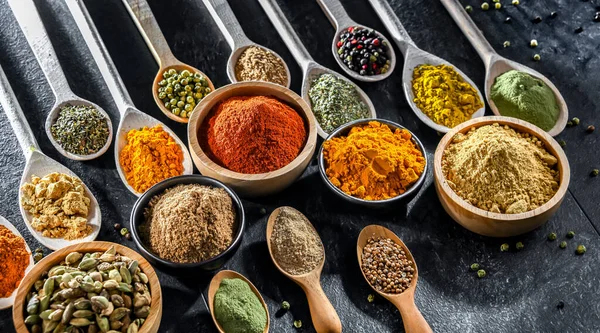 Composition Assortment Spices Herbs — Stock Photo, Image