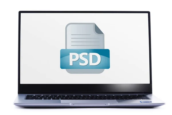 Ноутбук Компьютера Иконкой Файла Psd — стоковое фото