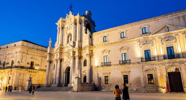 Piazza Duomo Syracuse, Sicilya, İtalya