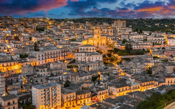 Architecture Modica Val Noto Southern Sicily Italy Sunset — Stock Photo, Image