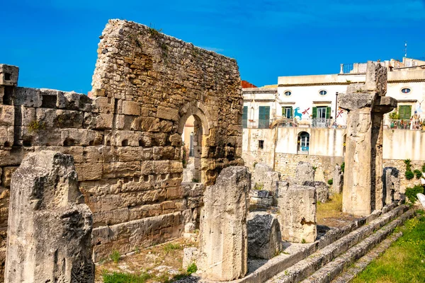 Templom Apollo Syracuse Szicília Olaszország — Stock Fotó