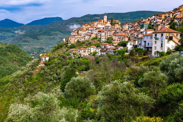 Panoramic View Apricale Province Imperia Liguria Italy — Stock Photo, Image