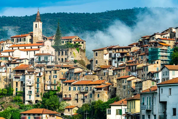 Panoramatický Pohled Meruňku Provincii Imperia Ligurie Itálie — Stock fotografie