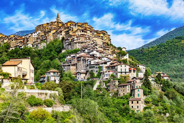 Vista Panorâmica Apricale Província Imperia Ligúria Itália — Fotografia de Stock