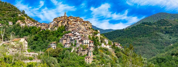 Vista Panorámica Apricale Provincia Imperia Liguria Italia —  Fotos de Stock