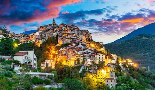 Vista Panorámica Apricale Provincia Imperia Liguria Italia —  Fotos de Stock