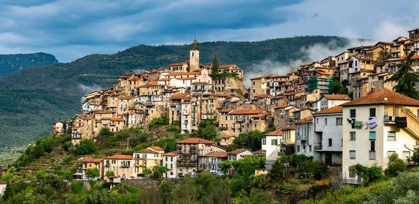 Vue Panoramique Apricale Dans Province Imperia Ligurie Italie — Photo