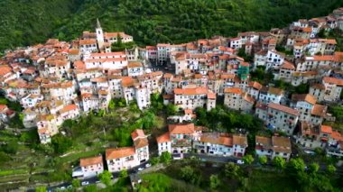 Imperia, Liguria, İtalya 'daki the Aerial view of