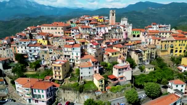 Pohled Perinaldo Provincii Imperia Liguria Itálie — Stock video