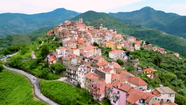 Utsikt Över Perinaldo Provinsen Imperia Ligurien Italien — Stockvideo