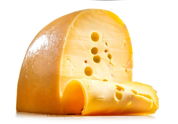 Κίτρινο Μεσαίο Σκληρό Τυρί Χαρακτηρισμένο Ελβετικού Τύπου Αλπικού Τυριού — Φωτογραφία Αρχείου