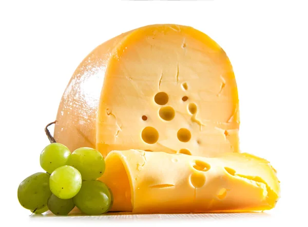 Žlutý Středně Tvrdý Sýr Klasifikovaný Jako Sýr Švýcarského Nebo Alpského — Stock fotografie
