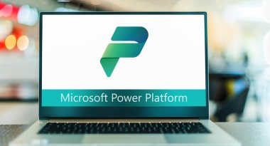 POZNAN, POL - MAR 21, 2023: Microsoft Power Platformunun logosu, bir iş zekası, uygulama geliştirme ve uygulama bağlantı yazılımı uygulamaları serisi