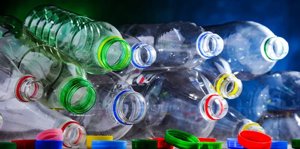 Empty Carbonated Drink Bottles Plastic Waste — 图库照片