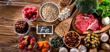 Demir bakımından zengin gıda ürünleri bileşimi.