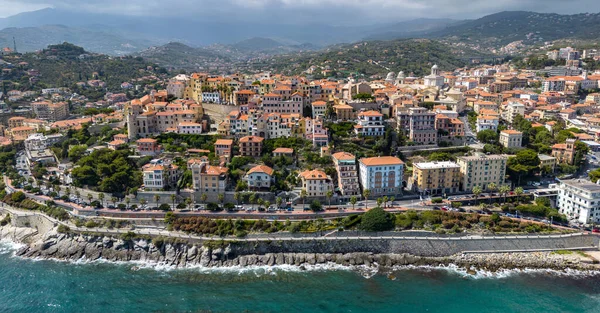 Veduta Aerea Porto Maurizio Sulla Riviera Italiana Provincia Imperia Liguria — Foto Stock