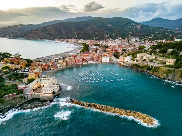 Veduta Aerea Della Baia Del Silenzio Sestri Levante Liguria Italia — Foto Stock