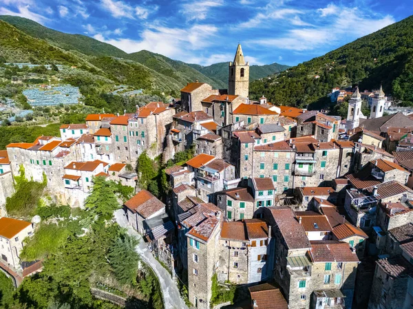 Vista Aérea Aldeia Ceriana Província Imperia Ligúria Itália — Fotografia de Stock