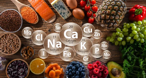 Gıda ürünleri ve ana minerallerin bileşimi insan vücudu için esastır.