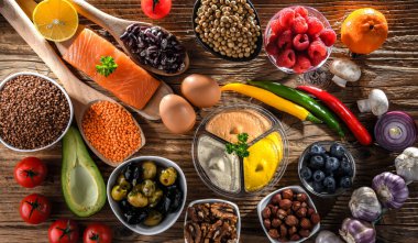 Ingredients of healthy diet that maintains or improves overall health status