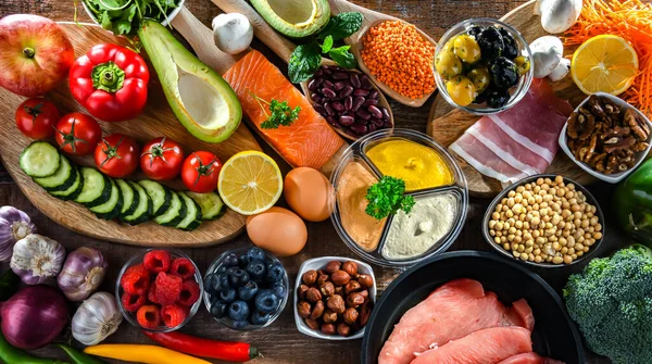 Ingredients Healthy Diet Maintains Improves Overall Health Status — Stock Photo, Image
