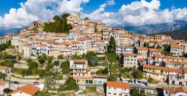 Bajardo 'nun Imperia, Liguria, İtalya' daki hava manzarası