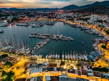 Türkiye 'nin Mugla ilindeki Bodrum' un hava manzarası.