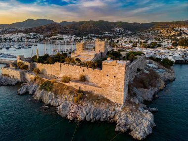 Türkiye 'nin Mugla ilindeki Bodrum' un hava manzarası.