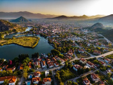 Türkiye 'nin Mugla ilindeki Dalyan hava manzarası.