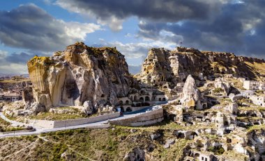 Kapadokya 'nın Nevsehir ilindeki Urgup manzarası.