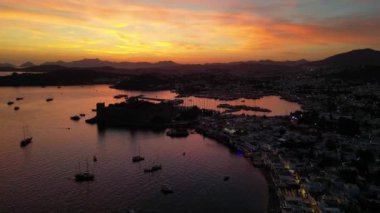 Türkiye 'nin Mugla ilindeki Bodrum' un hava manzarası.