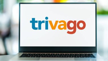 POZNAN, POL - MAY 1, 2021: Laptop computer displaying logo of Trivago, a technology company specializing in internet-related services and products in the hotel, lodging and metasearch fields