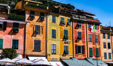 PORTOFINO, ITA - SEP 15, 2023: Liguria, İtalya 'da Portofino mimarisi