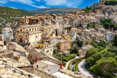 Ragusa 'nın Val di Noto' daki görüntüsü, Güney Sicilya, İtalya