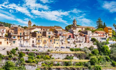 Ragusa 'nın Val di Noto' daki görüntüsü, Güney Sicilya, İtalya