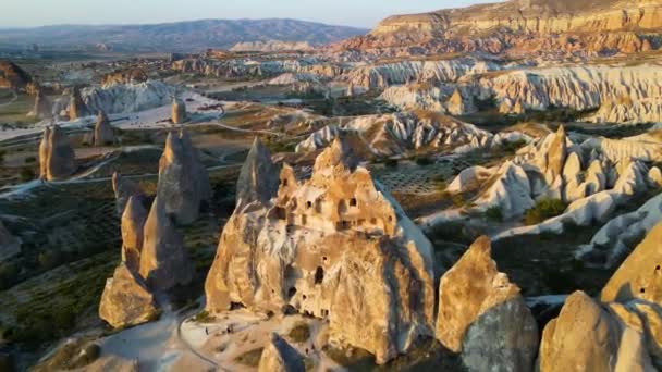 Widok Lotu Ptaka Goreme Historical National Park Kapadocja Turcja — Wideo stockowe